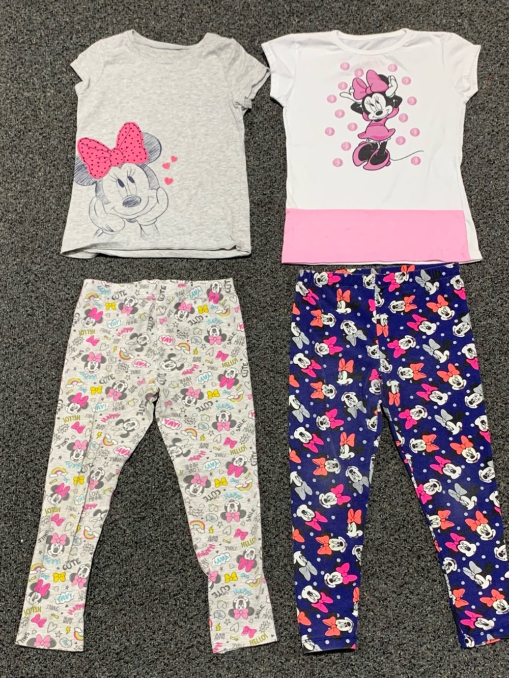 Bundle girls 6X Minnie Mouse shirts and leggings